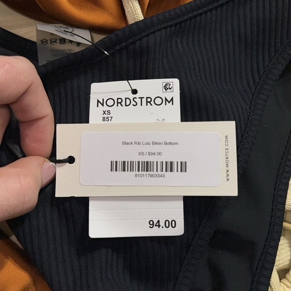 🖤 Montce NWT BOTTOMS Black Rib Lulu Bikini Bottom - 24848 Size XS - Picture 4 of 4